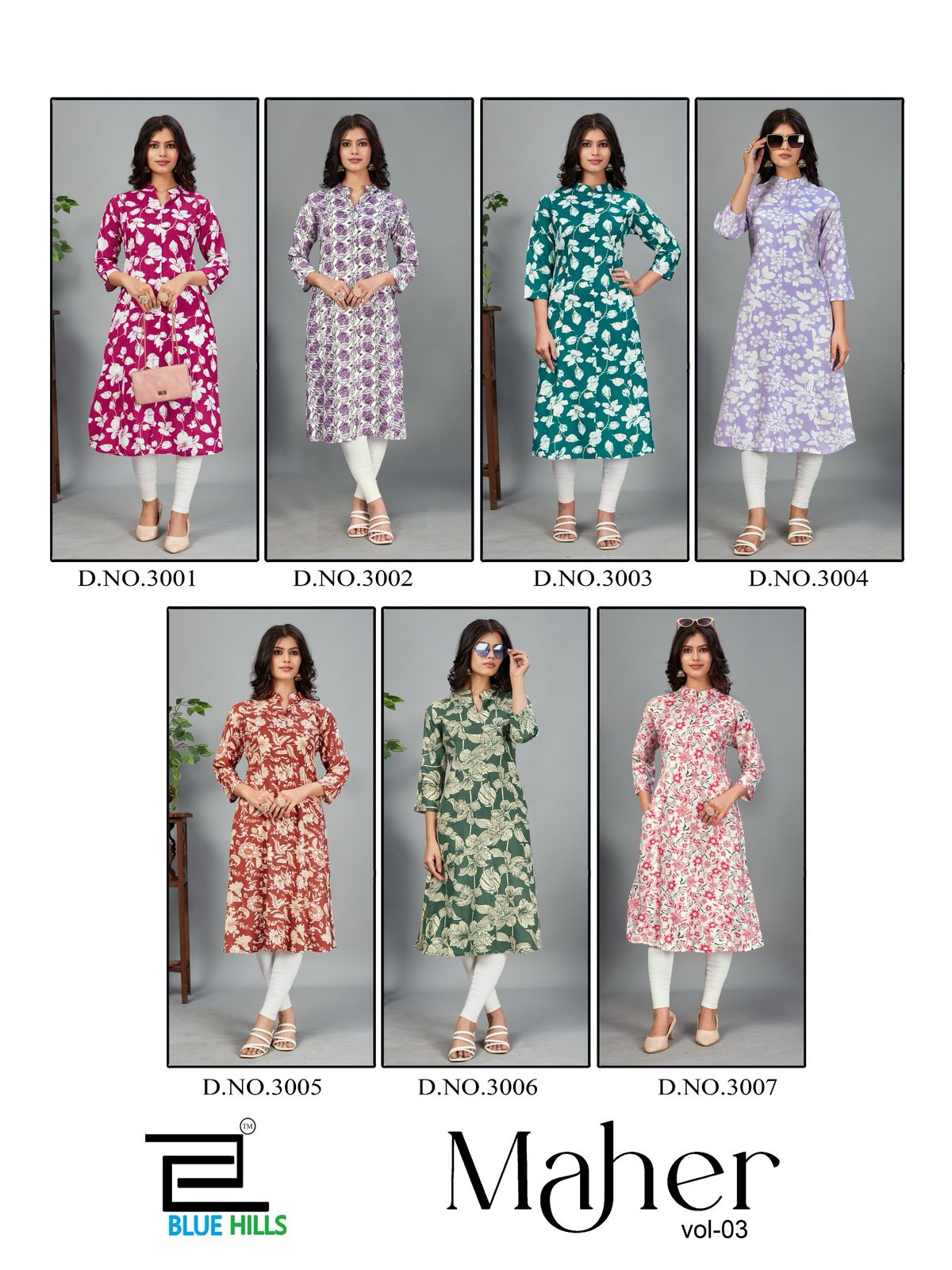 Maher Vol 3 By Blue Hills Rayon Printed Ladies Kurti Wholesale Market In Surat